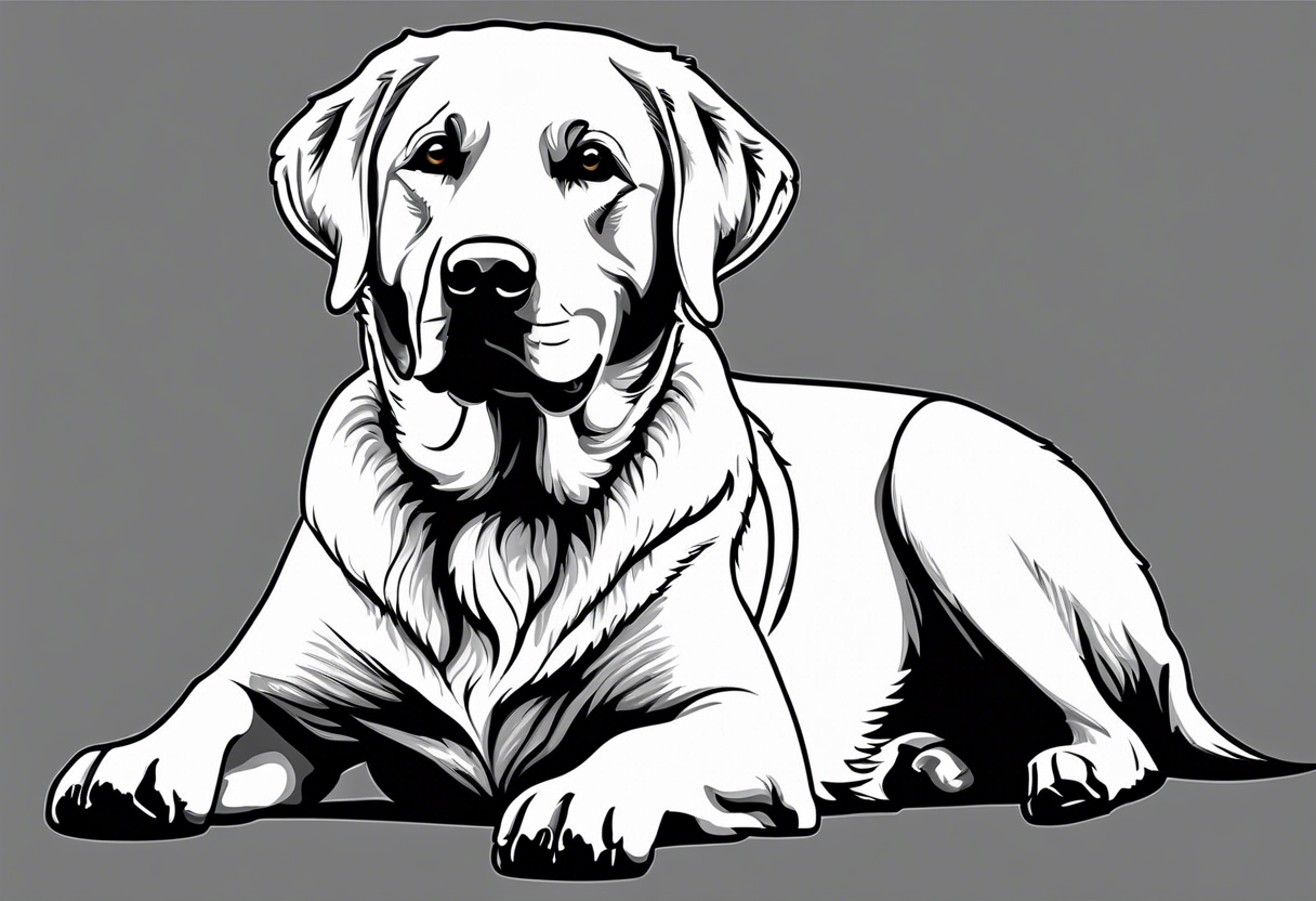 One happy looking yellow labrador retriever tattoo idea