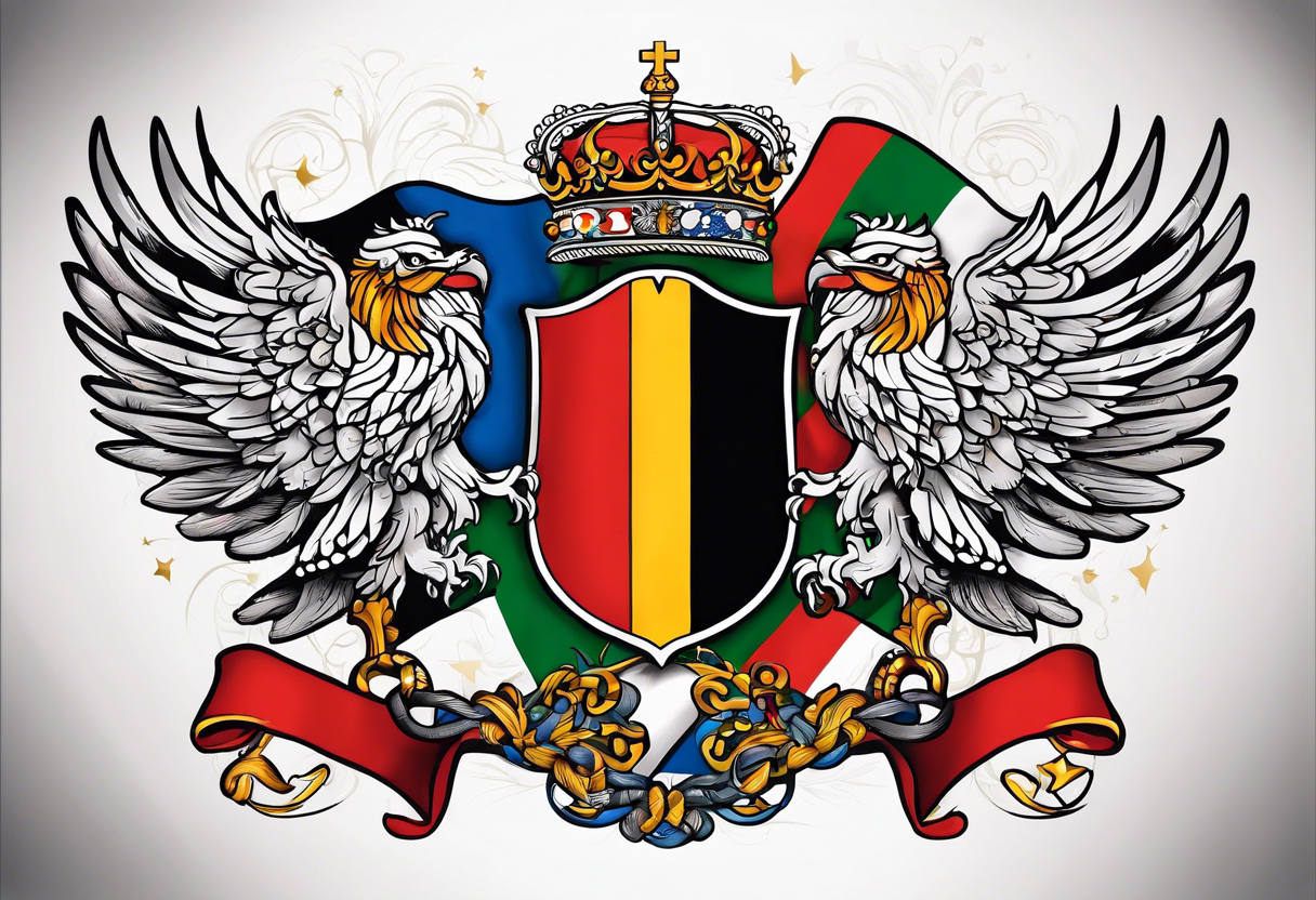 flags of germany, czech republic, wales, northern ireland and bohemia tattoo idea