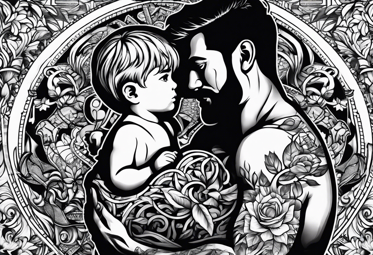 father son puzzle tattoo idea