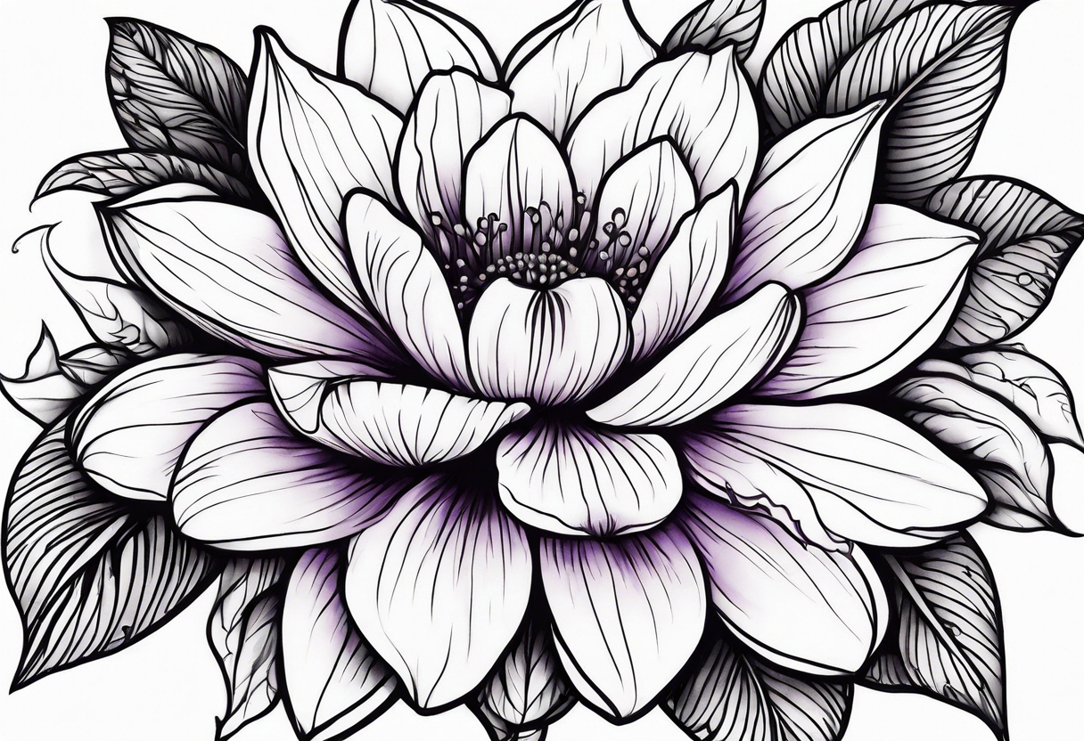 Violet flower tattoo idea