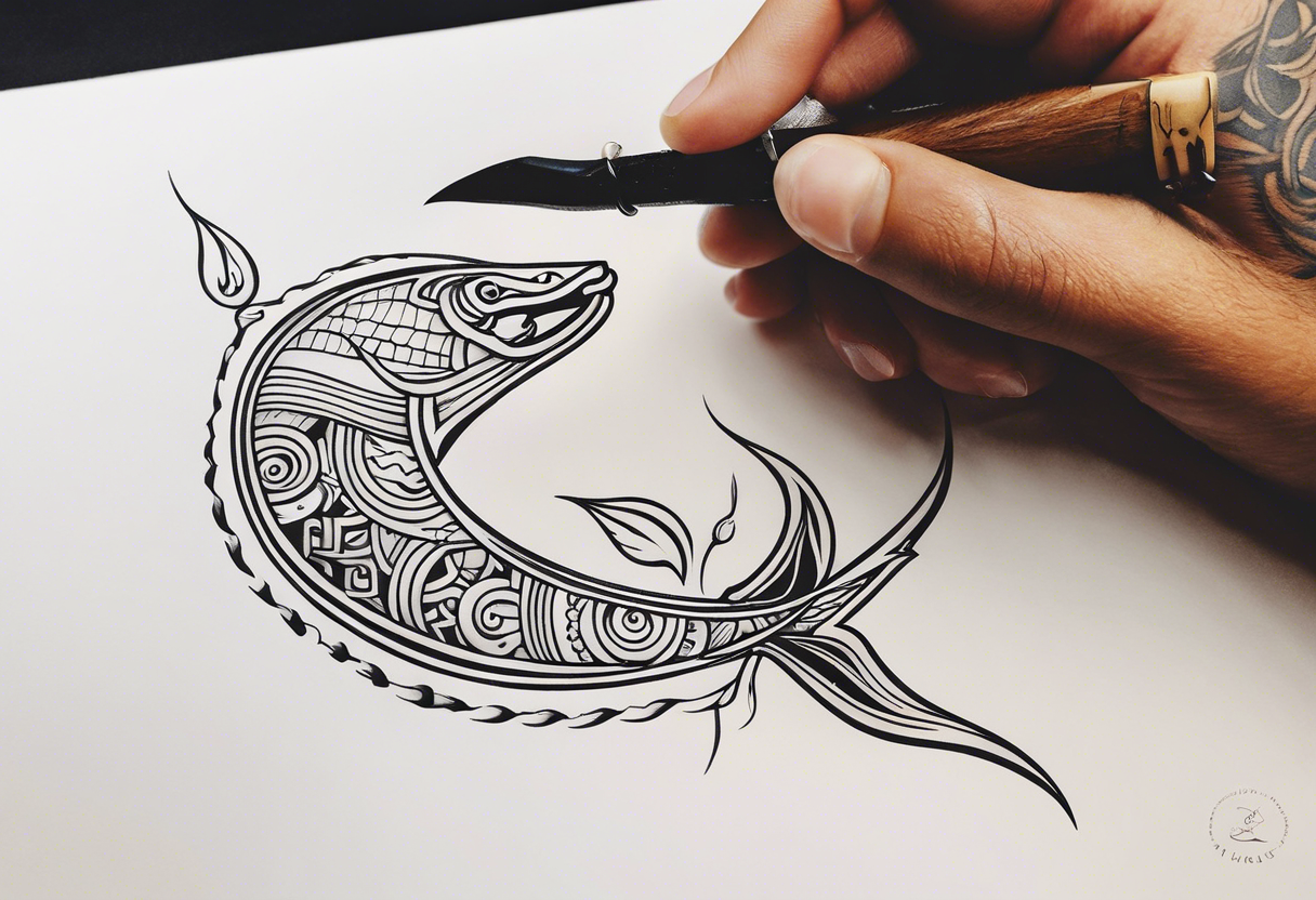 Polynesian fishing hook tattoo tattoo idea