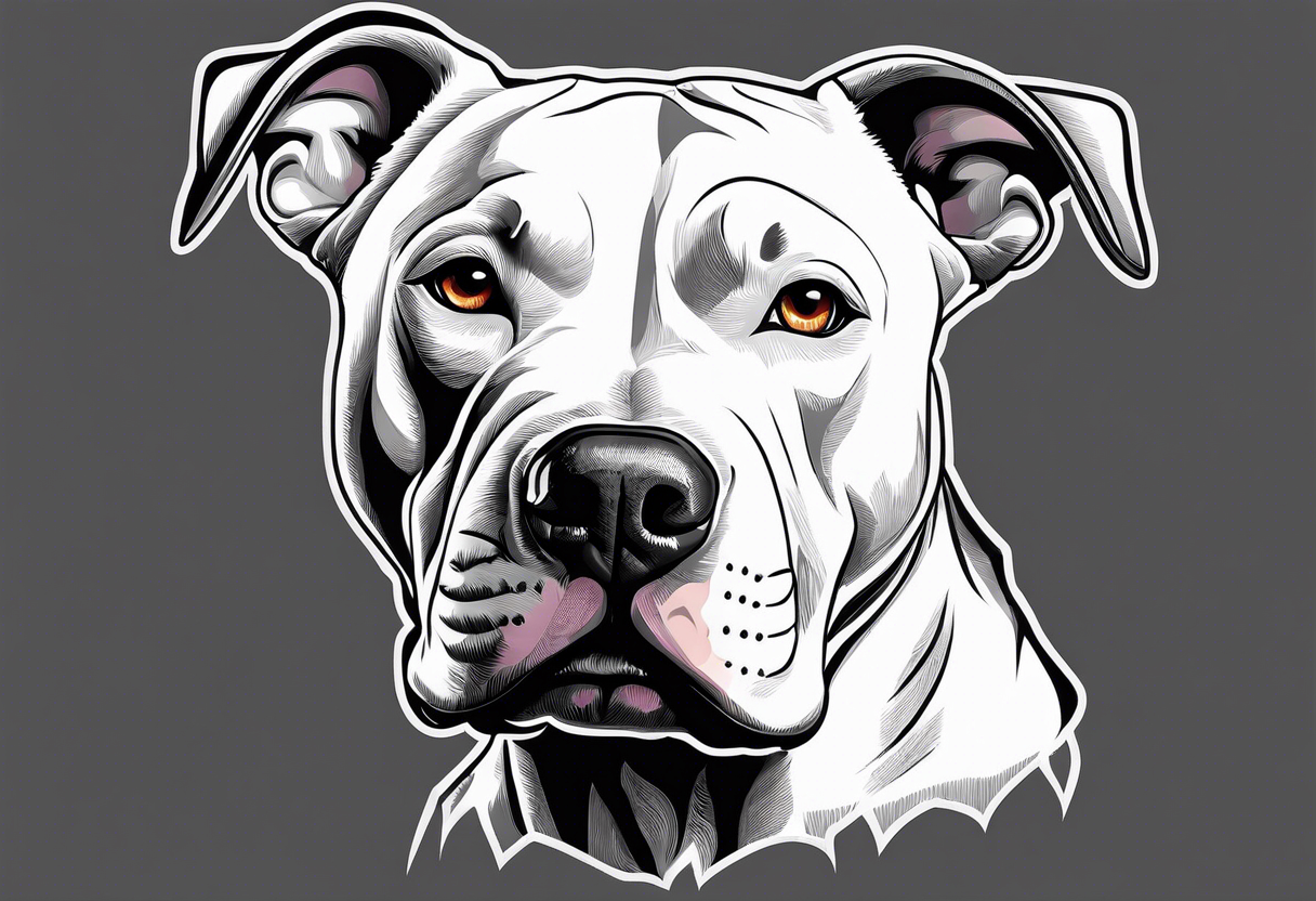 white pitbull pointed ears, paw tattoo idea