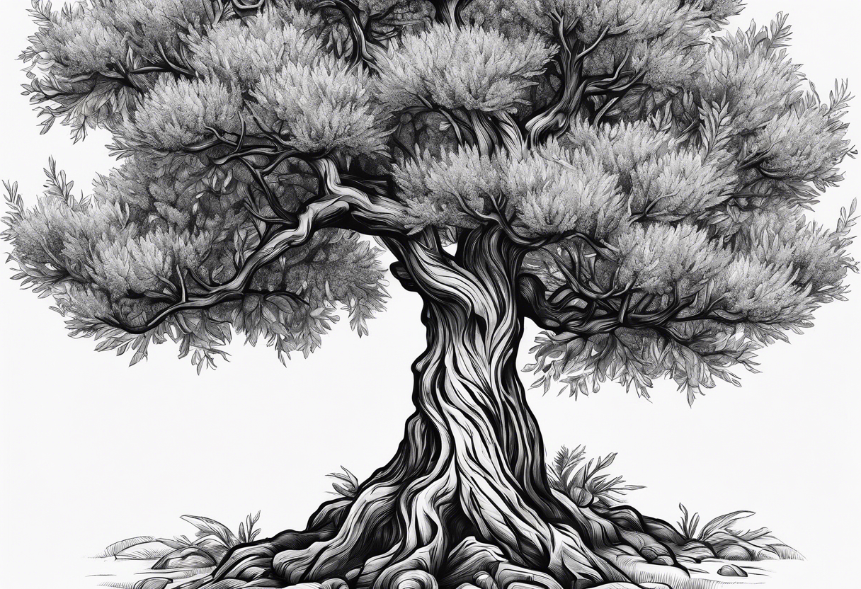 Russian olive tree tattoo idea