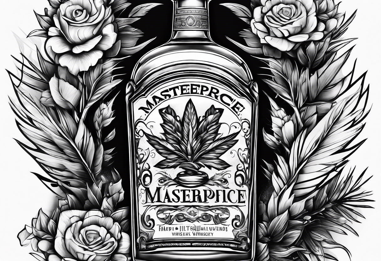 Whiskey bottle tattoo idea