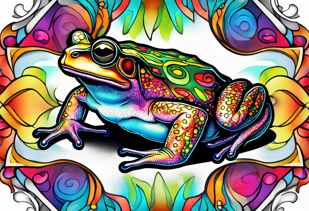 a psychedelic toad tattoo idea