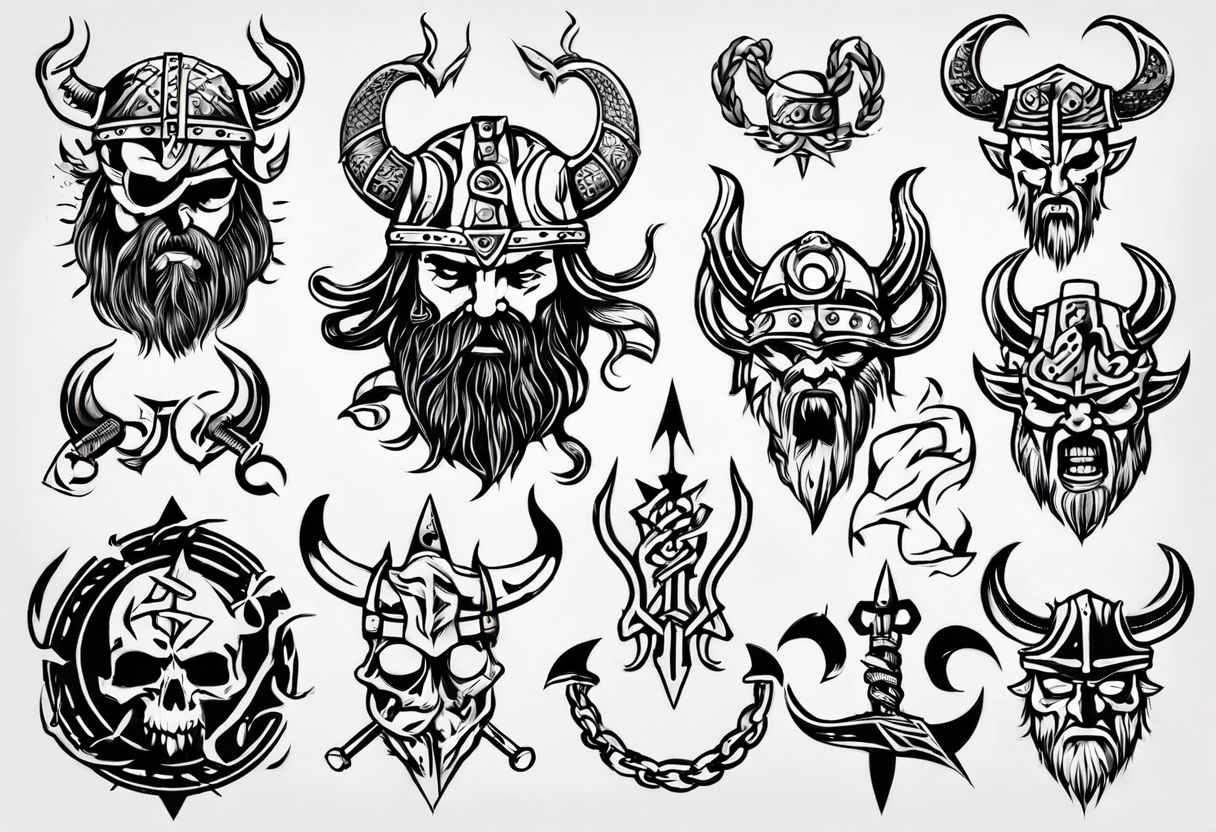 Heading saying “Viking Customs” tattoo idea