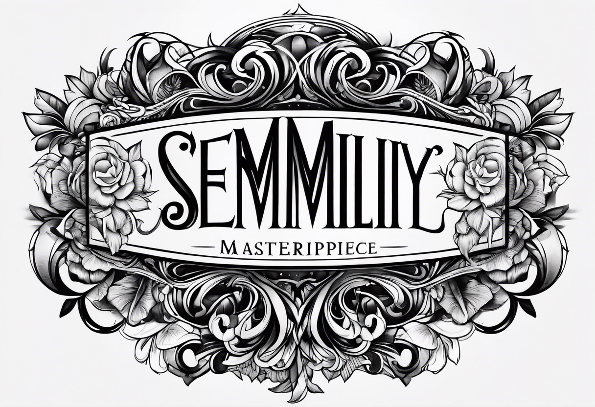 the name semilly with small letters black tattoo idea