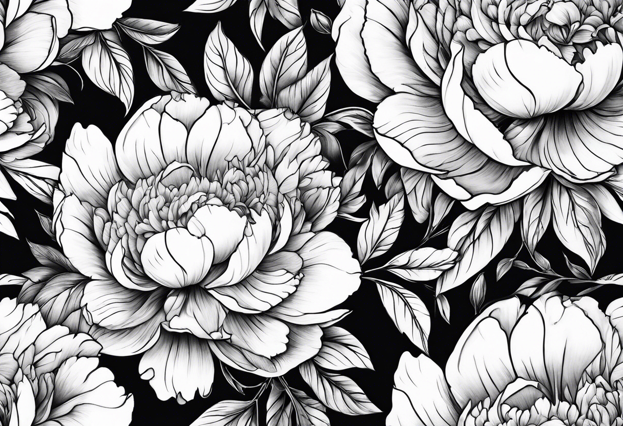 Celestial peonies tattoo idea