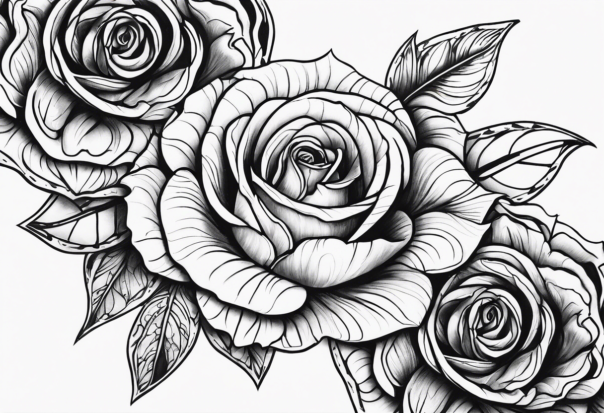 Metallic vines and rose tessellation tattoo idea