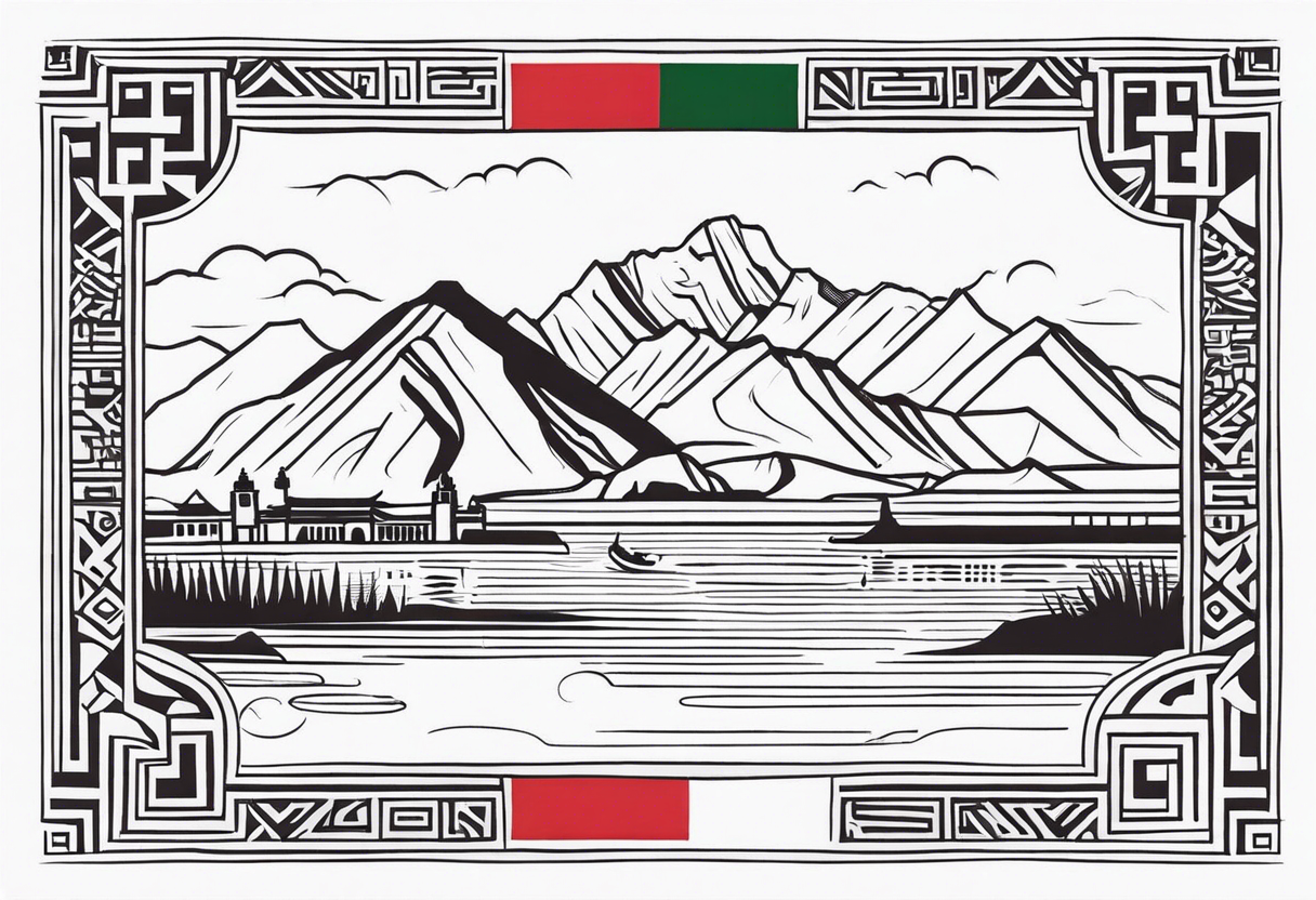 Peru and its main attributes expressed in a minimalist tattoo to be applied under the collarbone tattoo idea