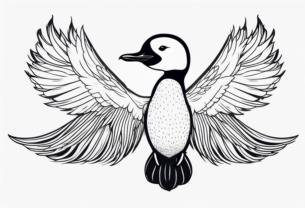 Loon with wings spread tattoo idea