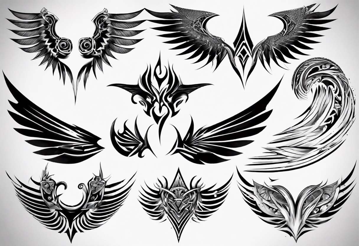 tattoo tribal wings vector art, Stock Vector, Vector And Low Budget Royalty  Free Image. Pic. ESY-018063237 | agefotostock