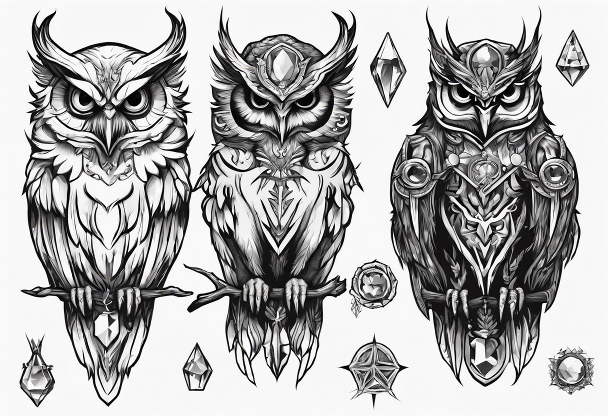 Tribal Owl Logo. Tattoo Design. Stencil Vector Illustration 16189181 Vector  Art at Vecteezy