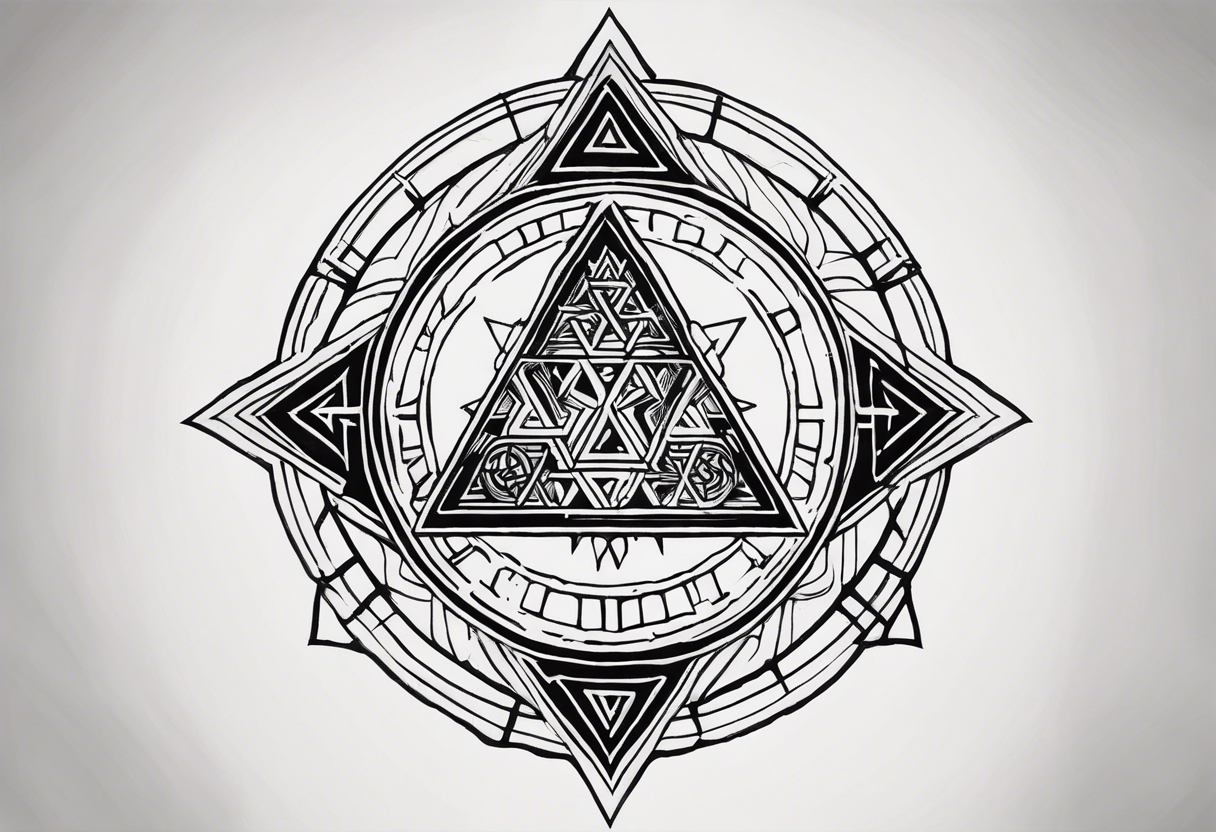 vegvisir with valknut tattoo idea