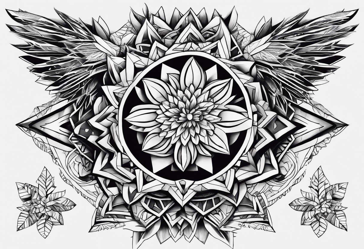 Abstract gothic sacral illustration with polygon, crystal design element,  symbol, sign for tattoo:: tasmeemME.com