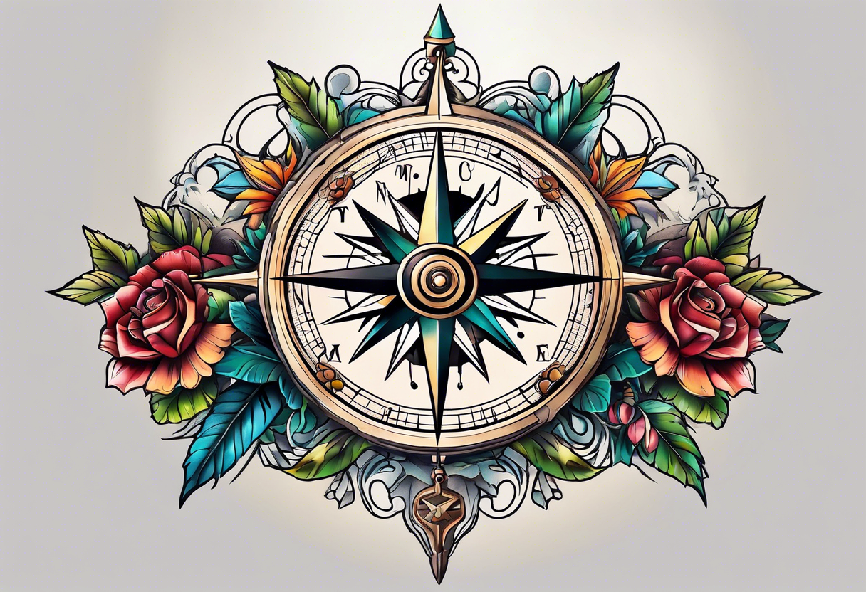 compass chest tattoo tattoo idea