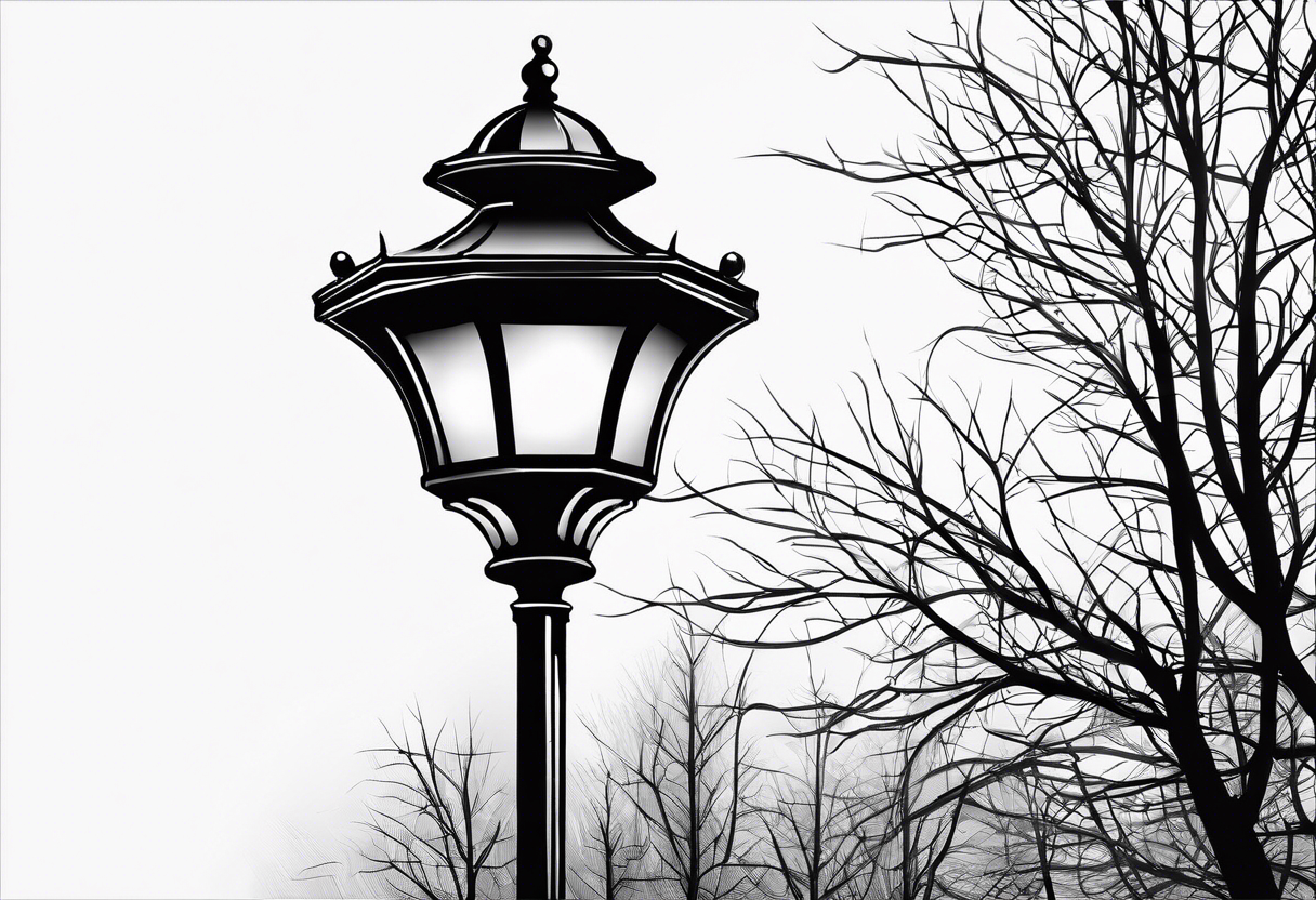 Street lamp whole thing no background tattoo idea