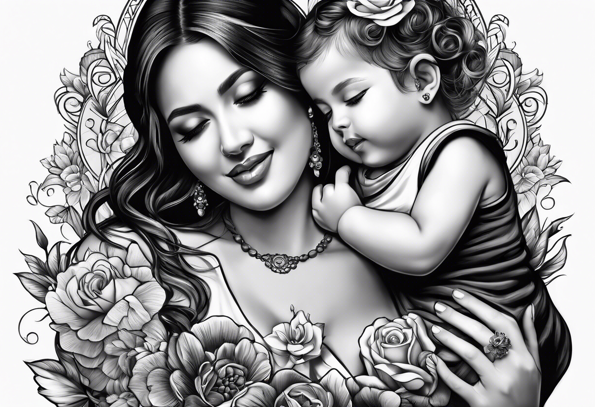 Mother and children tattoo idea