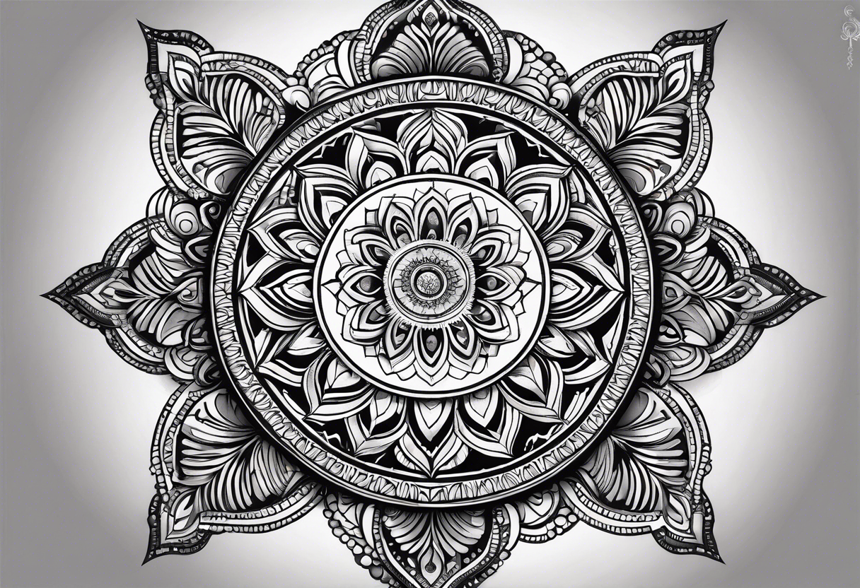 Combine intricate mandala patterns with religious symbols representing your faith at the center. This can create a visually stunning and spiritually meaningful tattoo. tattoo idea