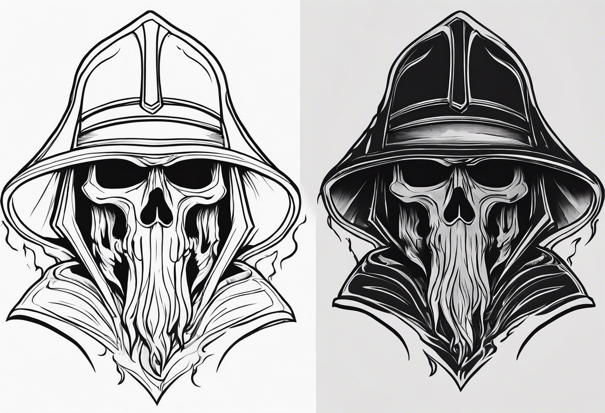 Grim reaper firefighter tattoo idea