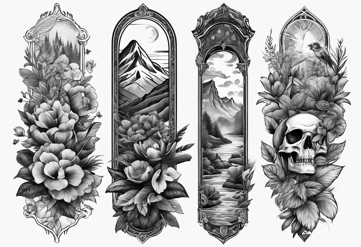 Vintage style nature sleeve for forearm tattoo idea