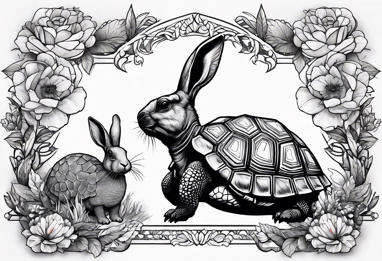 Tortoise and Rabbit tattoo idea