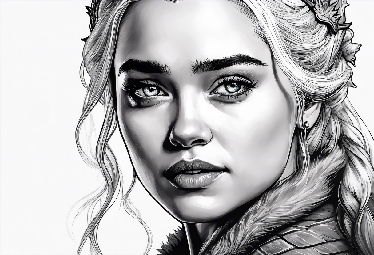 game of thrones daenerys drawn as by tim burotn so that the whole figure can be seen tattoo idea