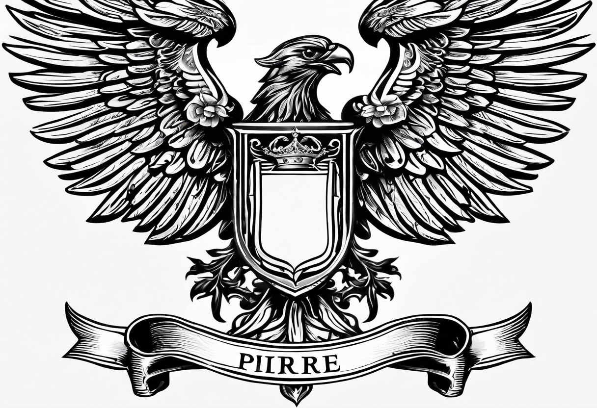 create a family crest for last name Pierre Noel tattoo idea