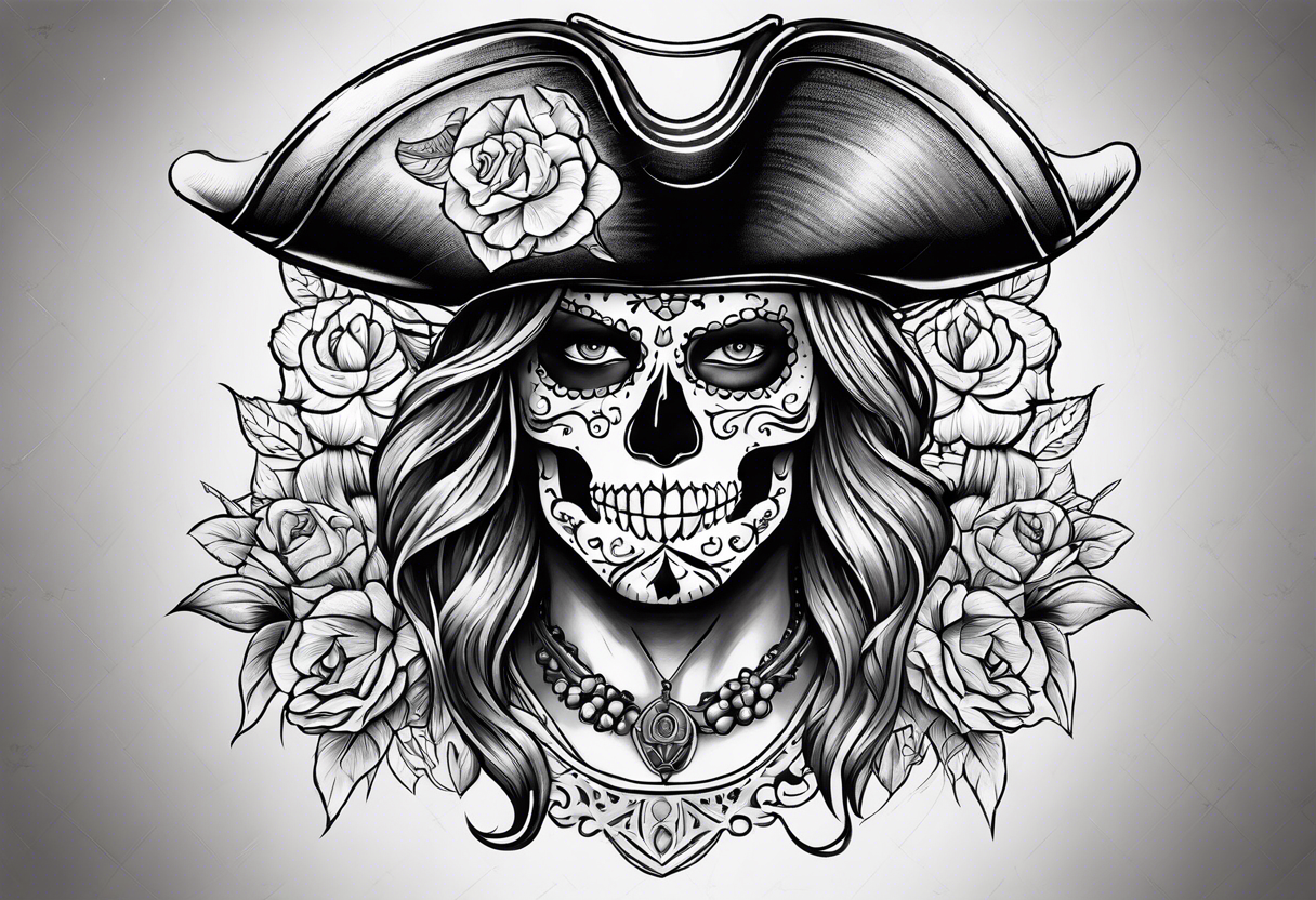 day of the dead pirate tattoo idea