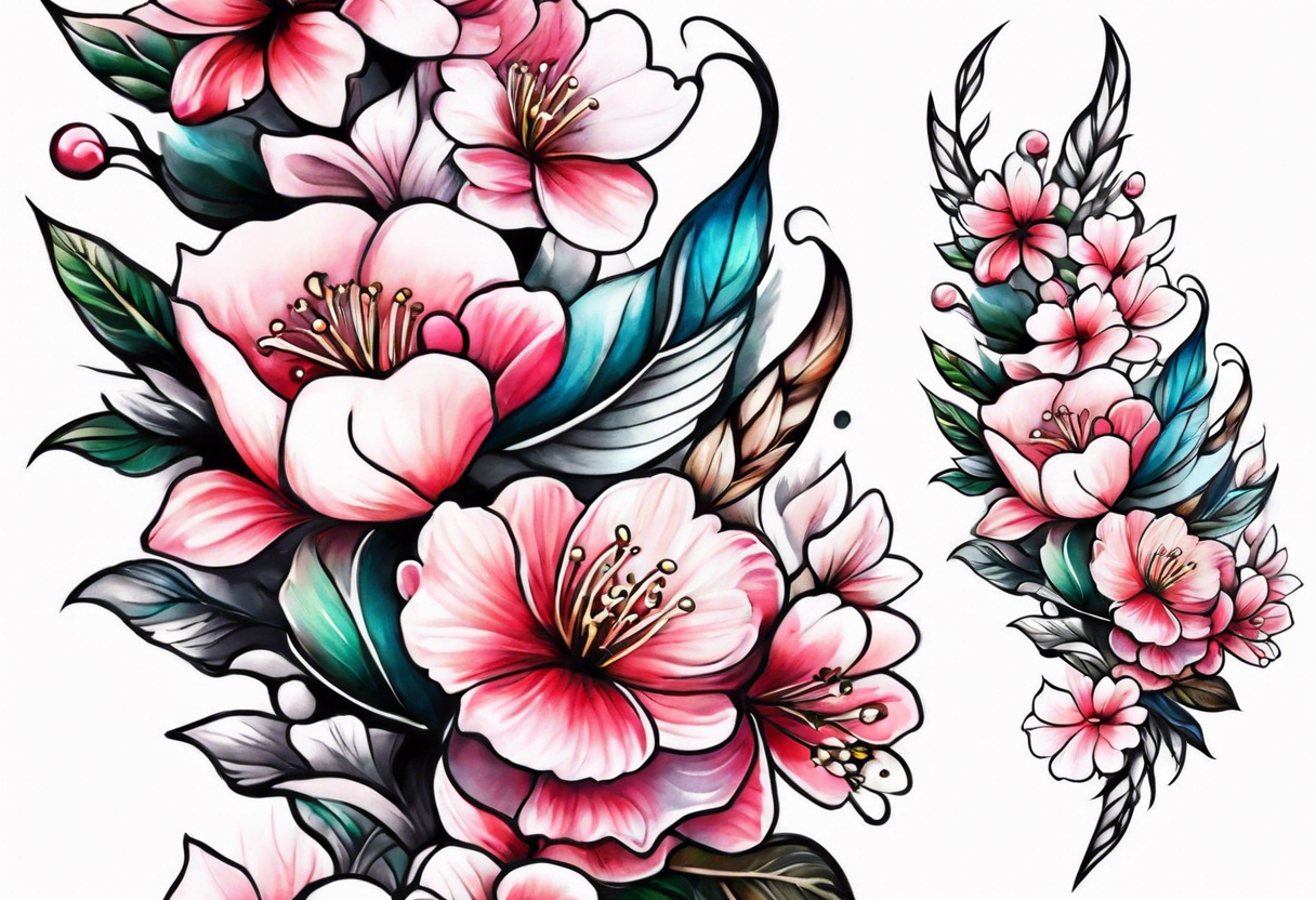 Gladius and cherry blossom tattoo idea