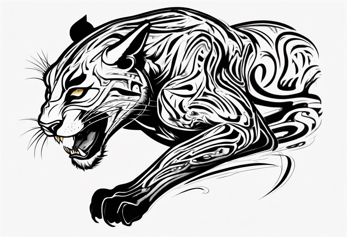 Giant Tribal Black Panther Tattoo – Tattoo for a week