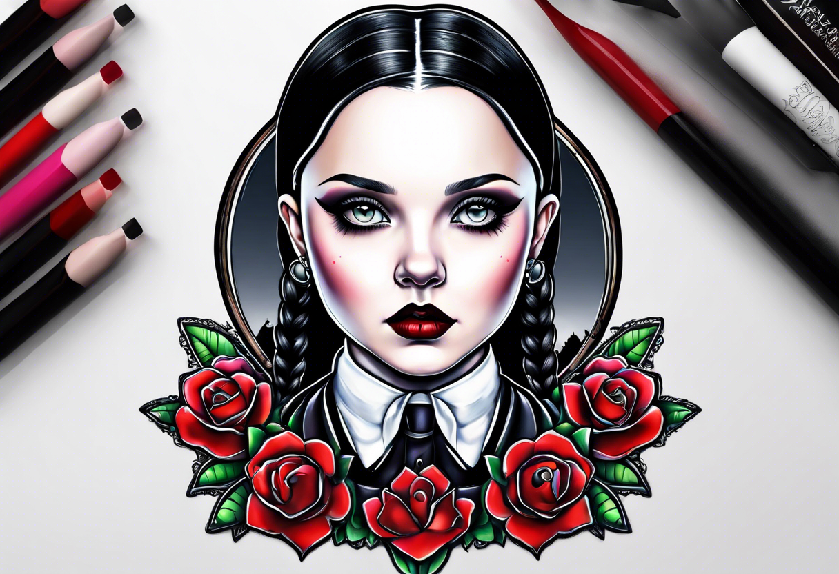 New school Wednesday Adams tattoo idea