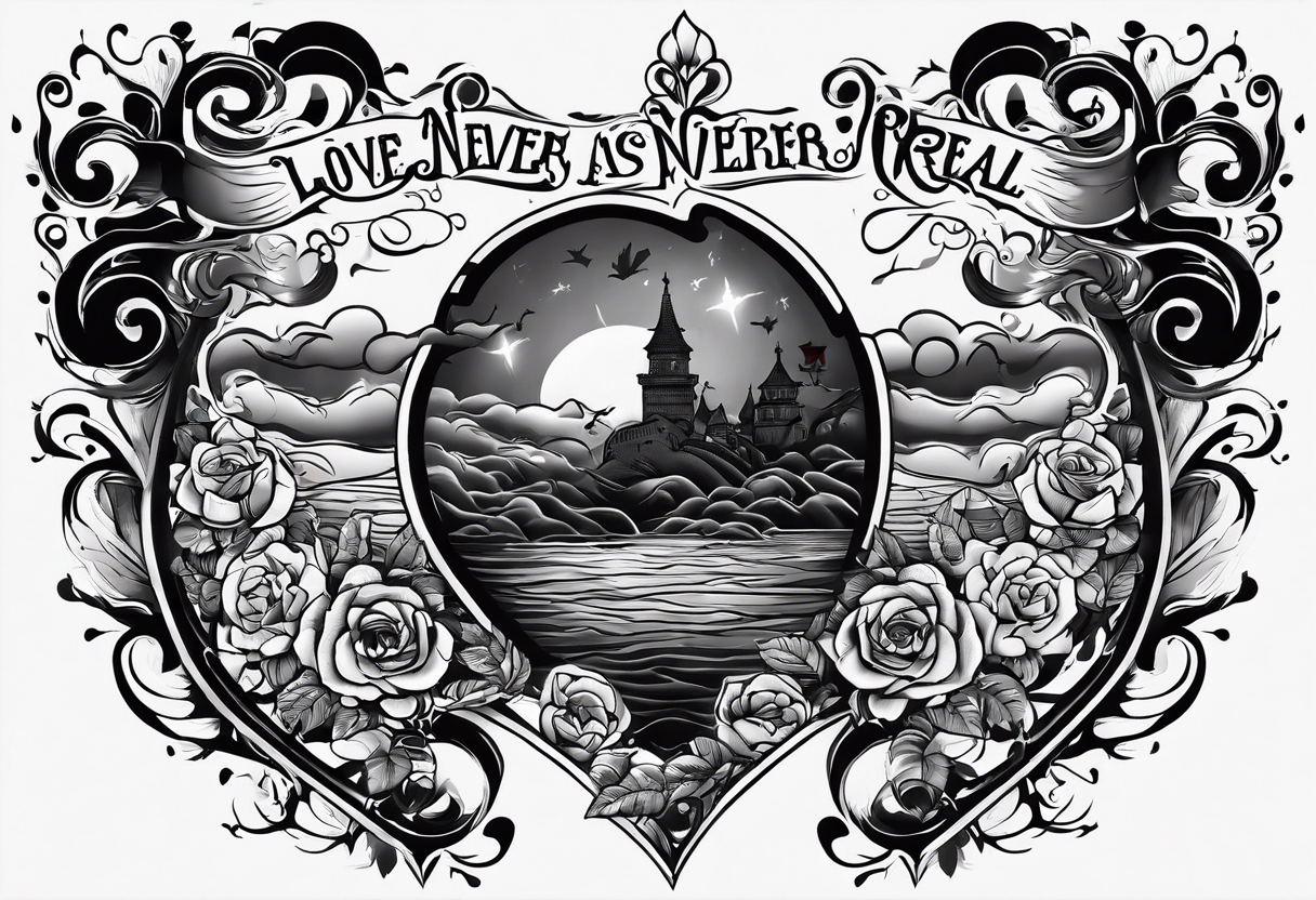 Quote only tattoo. “Love is never as real as its loss” tattoo idea