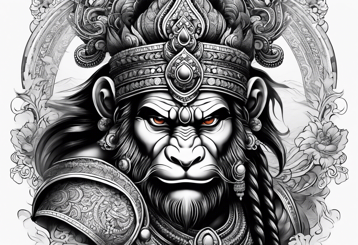 Half sleeve, hanuman tattoo idea