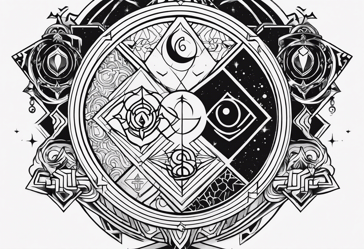 avatar the last airbender elemental symbols tattoo idea