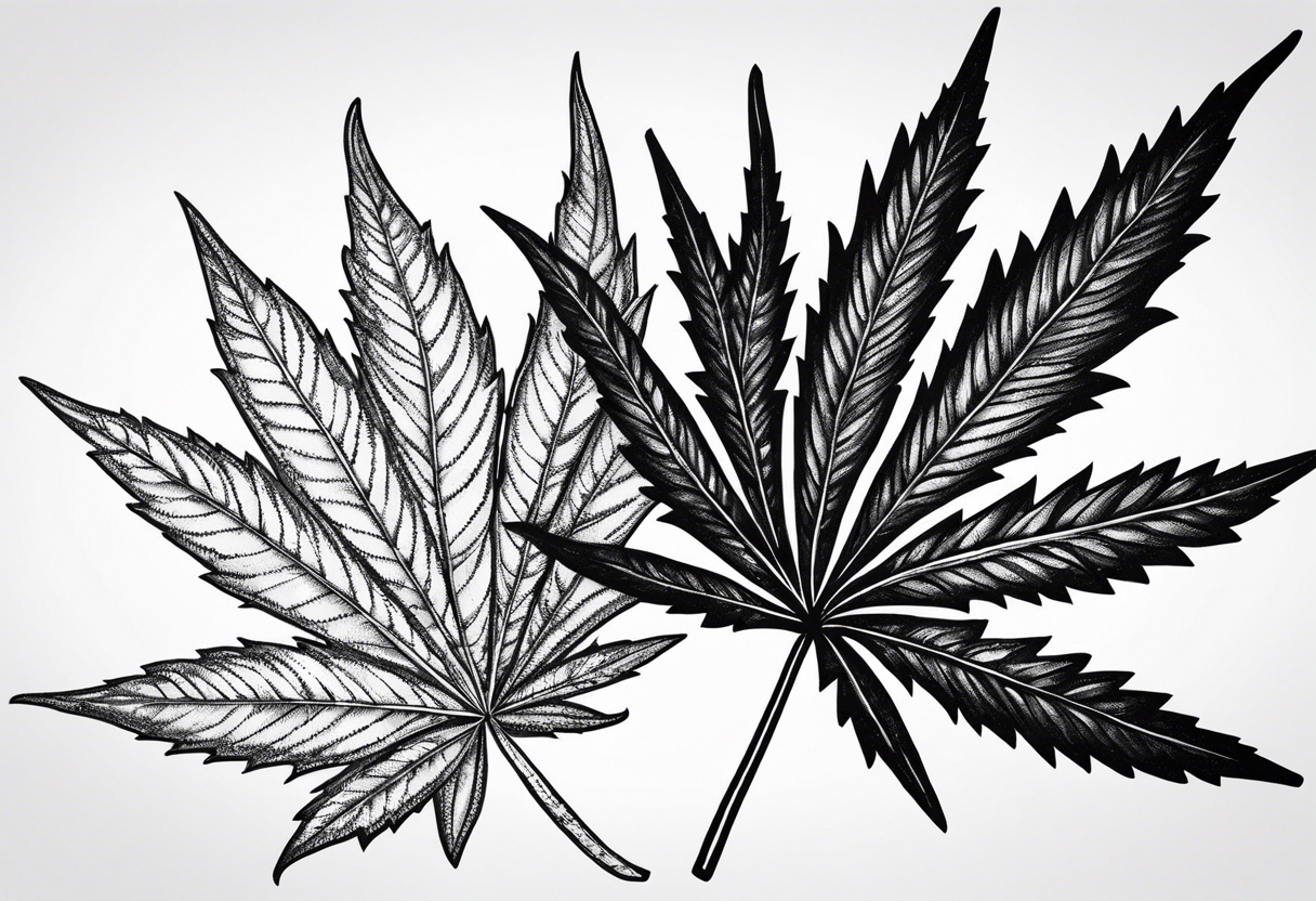 Zig zag man marijuana leaf tattoo idea