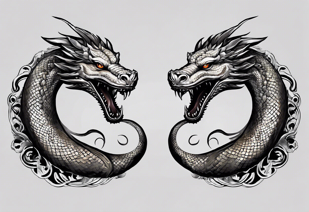 a Sleeve tattoo Jörmungandr the World Serpent, as depicted in God of War. tattoo idea