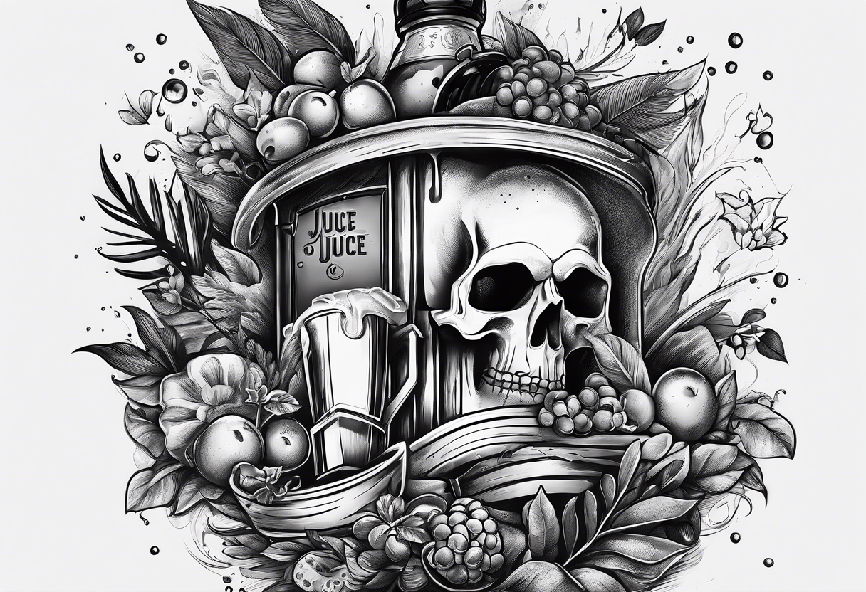 999 with different things around it from juice wrlds albums tattoo idea