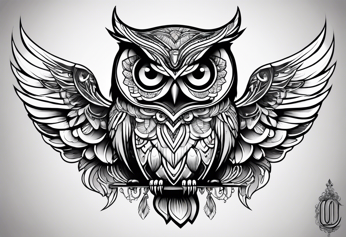 Majestic owl tattoo idea