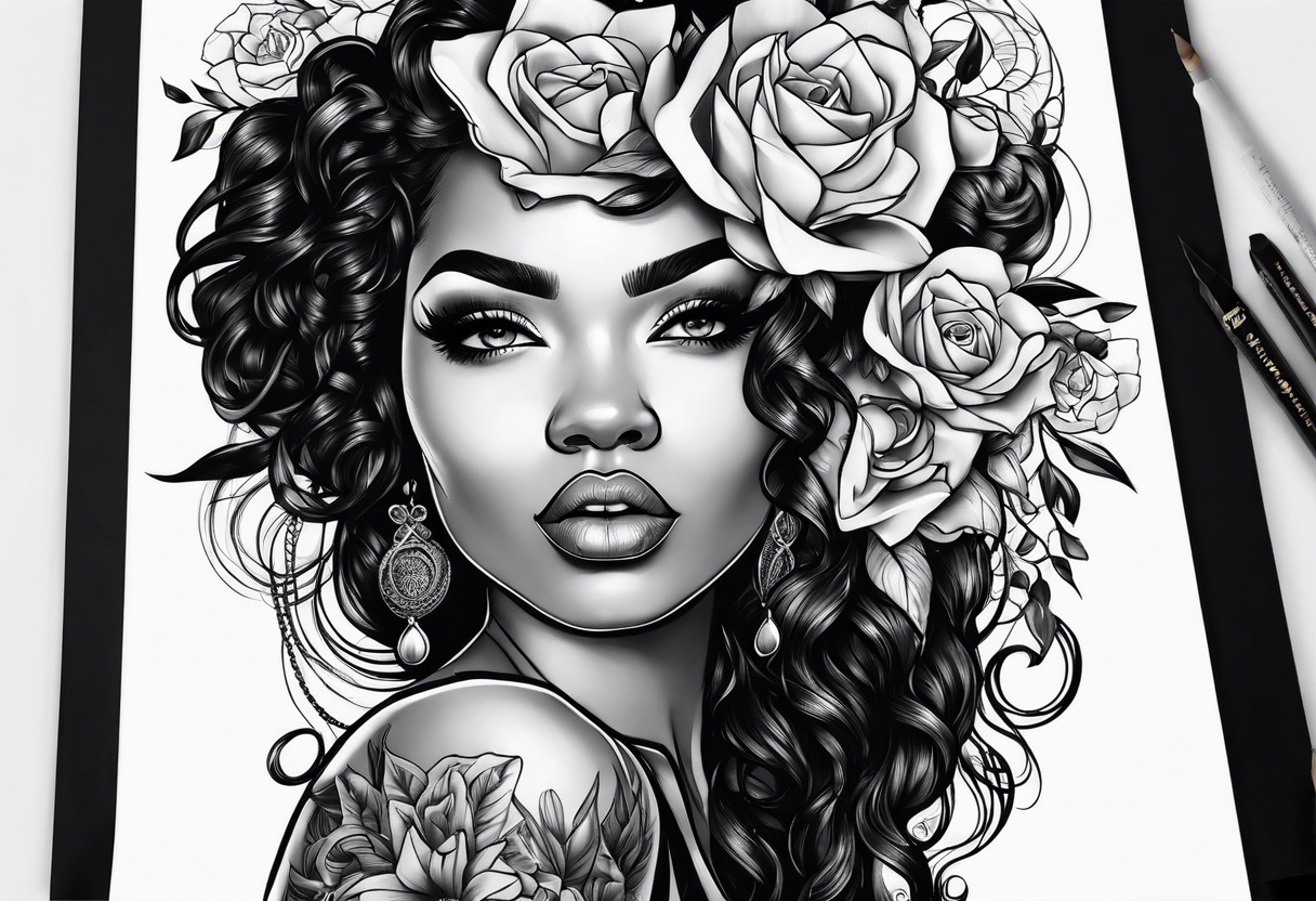 Black woman emo tattoo idea