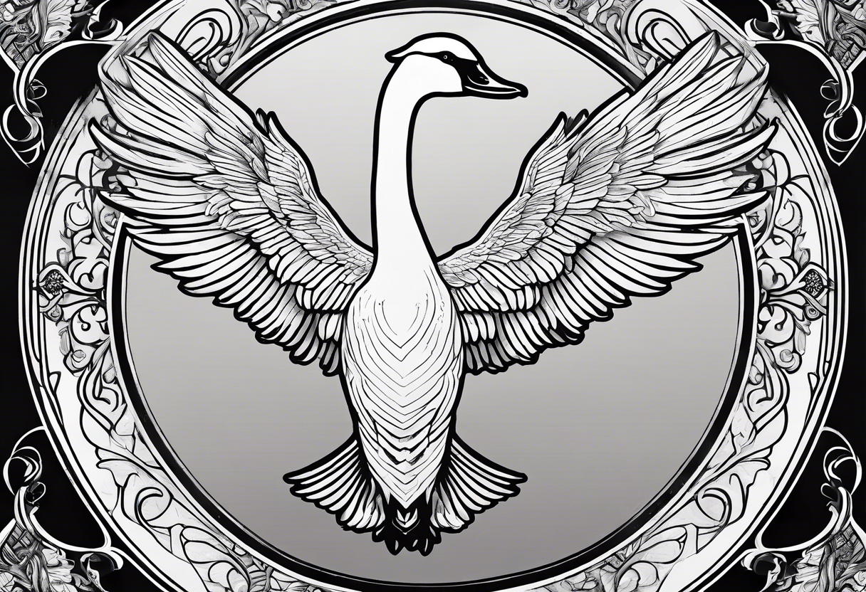 Swan Knight of Dol Amroth, Minimalist Logo, Minimalist, Line Art, Golden Ratio tattoo idea