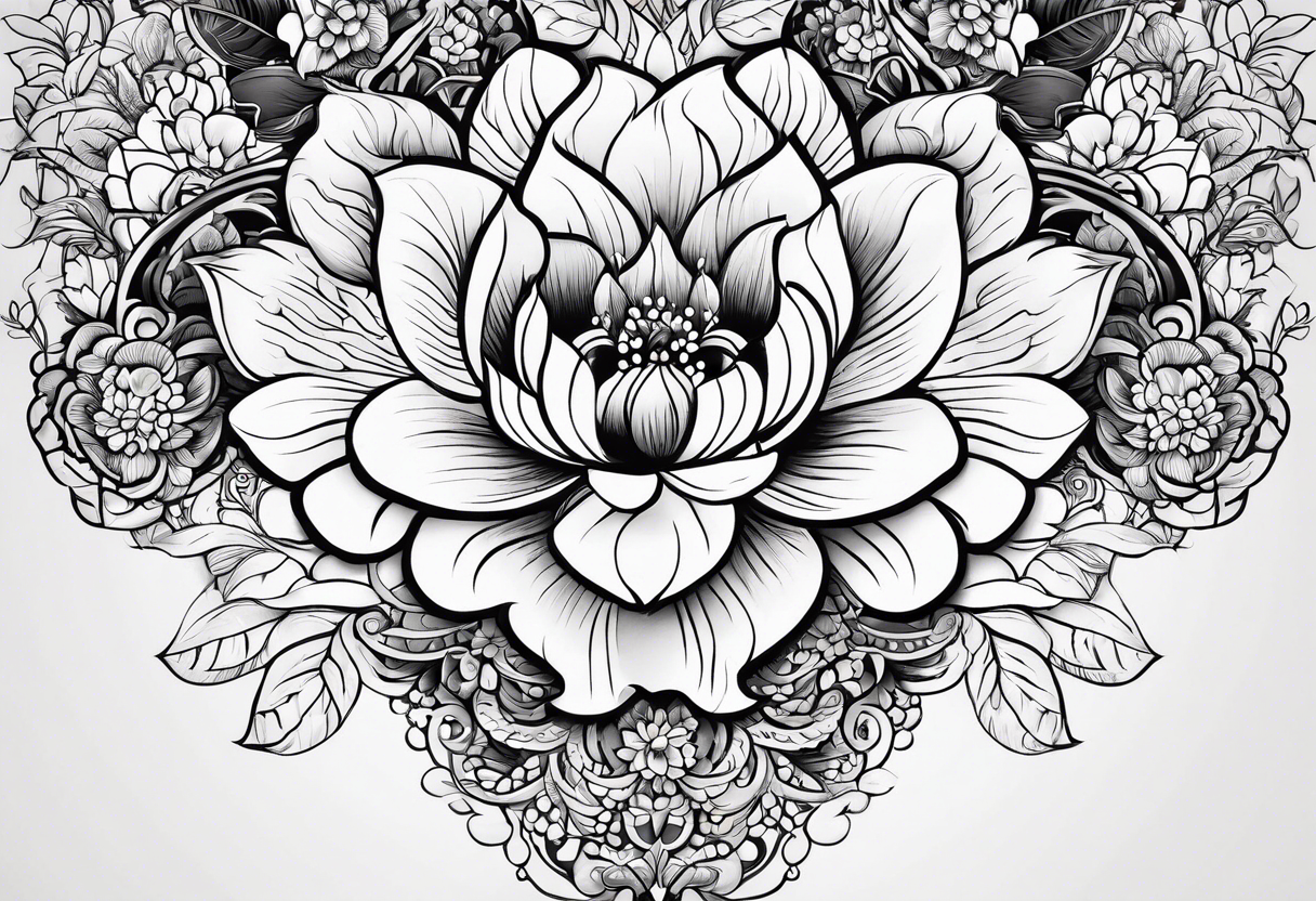 pattern flowers lace tattoo idea