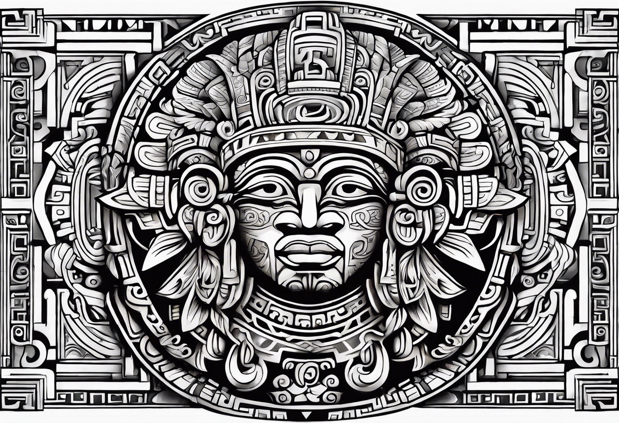 Glyph Mayan sculpture tattoo idea