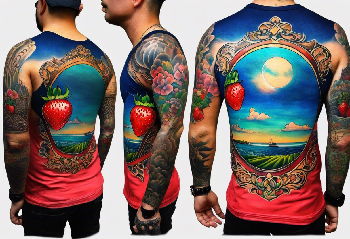 Tattoo of my hometown of Oxnard, CA
Tattoo must have strawberry fields meeting with ocean
Tattoo must have Oxnard coordinates
34.2236192,-119.1310264
Add in the sun on top of the fields/ocean tattoo idea