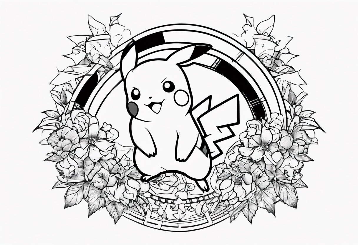 pikachu attack tattoo idea