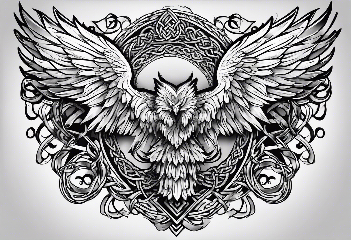 celtic wings tattoo idea