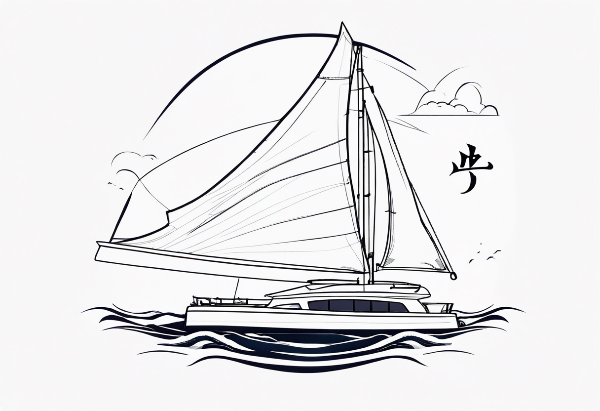 Japan sailing catamaran 
 women tattoo idea