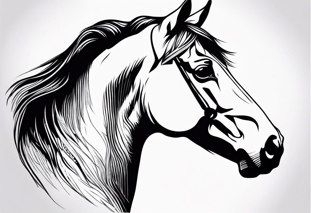 Horse portrait no shading tattoo idea