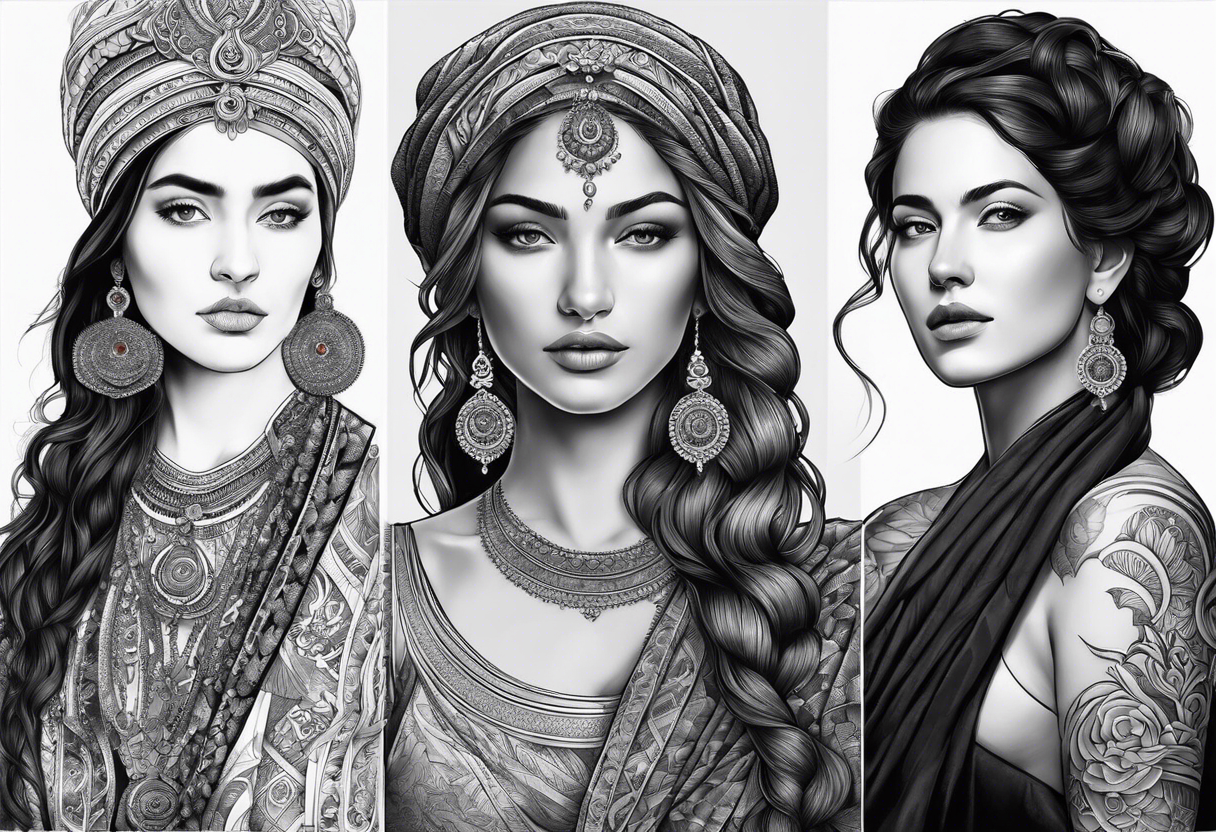 three women, side by side, young, old, middle-aged. women, weavers, godess of desteny. Moirens tattoo idea