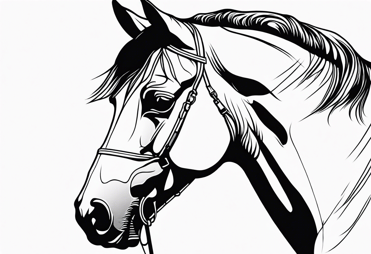 Linework horse tattoo idea